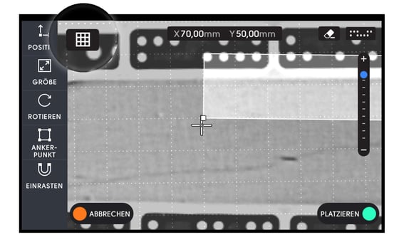 Origin Display: Schaltfläche Einrasten