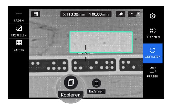 Kopieren am  Origin Display