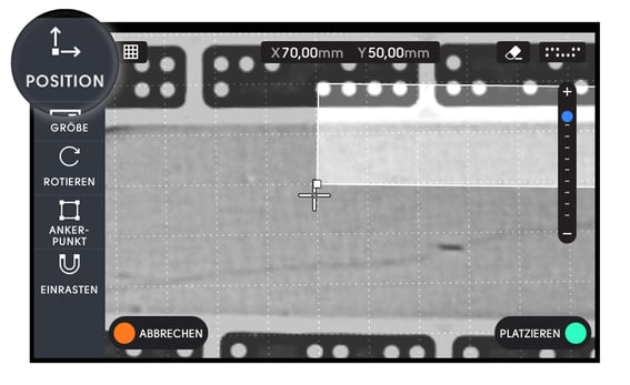 Origin Display: Positions Funktion 