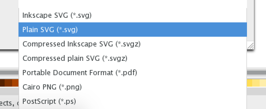 Inkscape File Types SVG files out of Inkscape