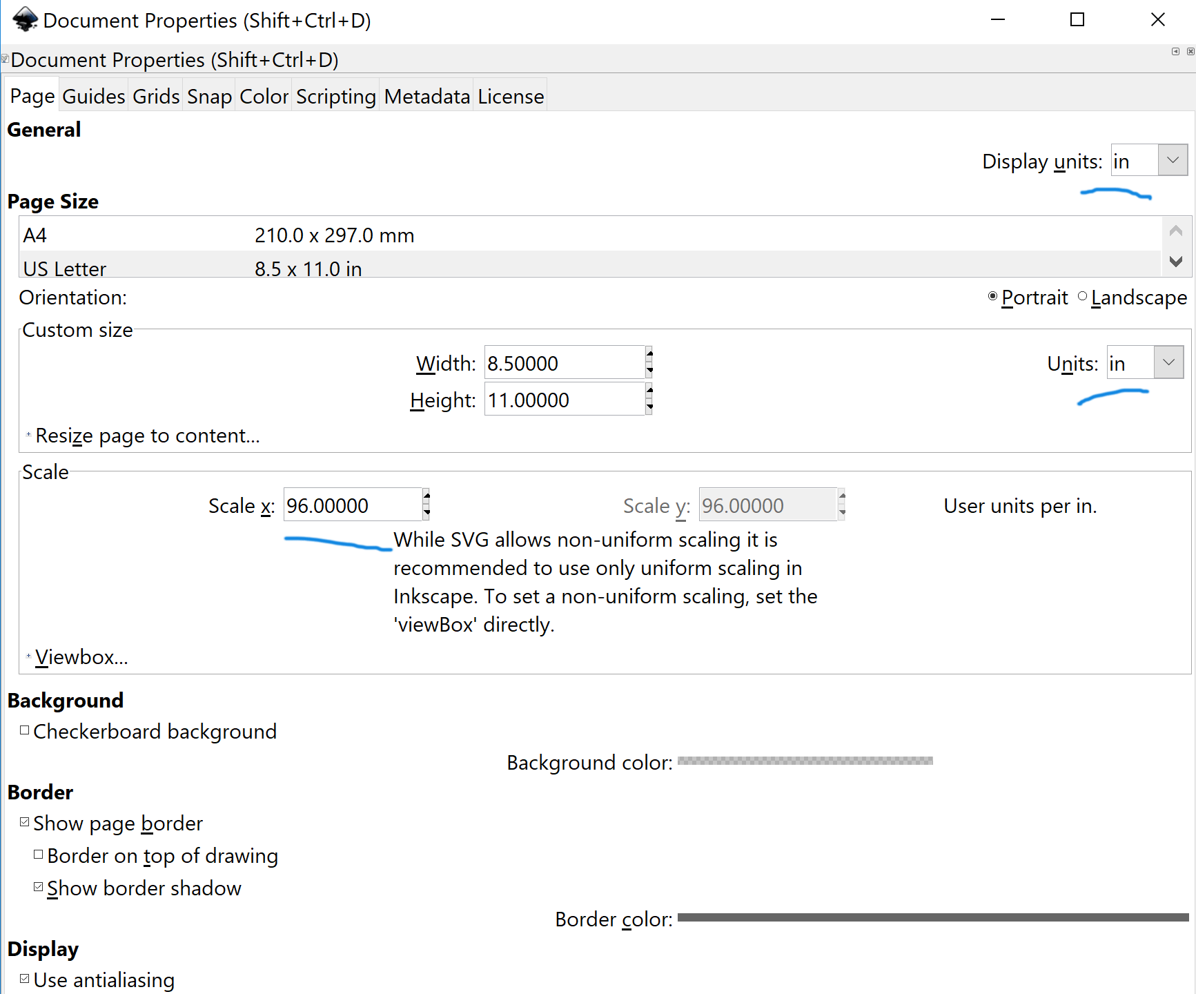 Inkscape SVG saving settings