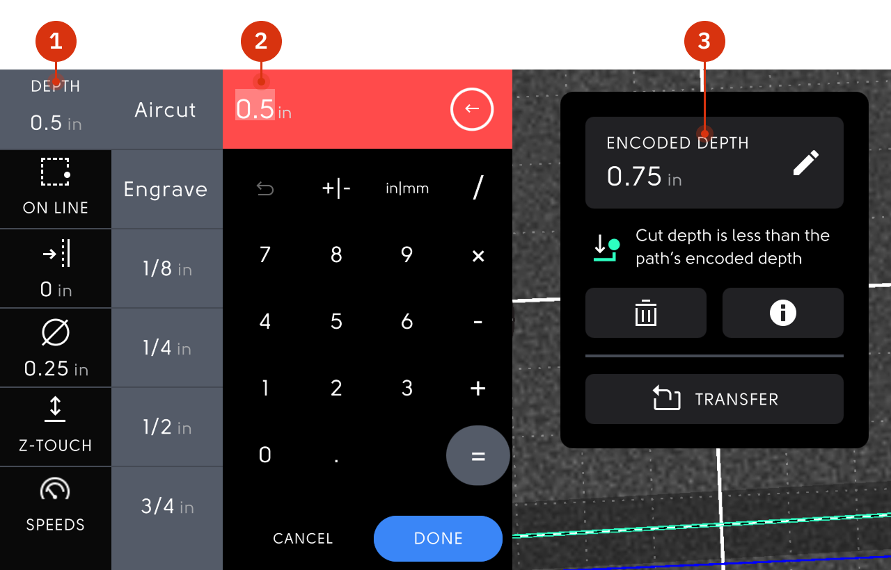 Depth Menu Encoded depth